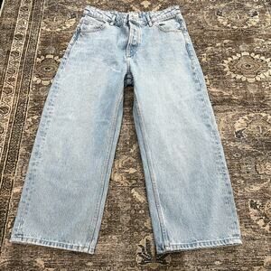 Free People We the Free Barrel Jeans Mid Rise Light Wash Women's Size 28